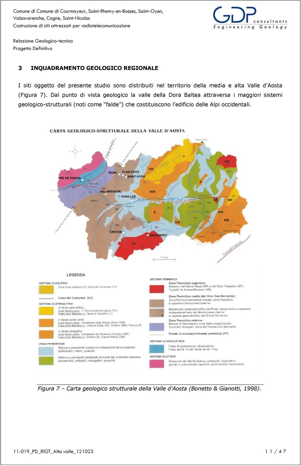 Dal punto di vista geologico la valle della Dora Baltea attraversa i maggiori sistemi geologico-strutturali (noti come falde ) che costituiscono