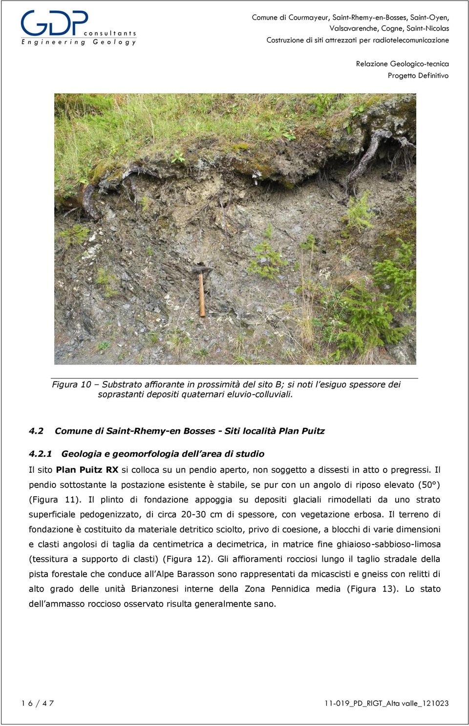 Comune di Saint-Rhemy-en Bosses - Siti località Plan Puitz 4.2.