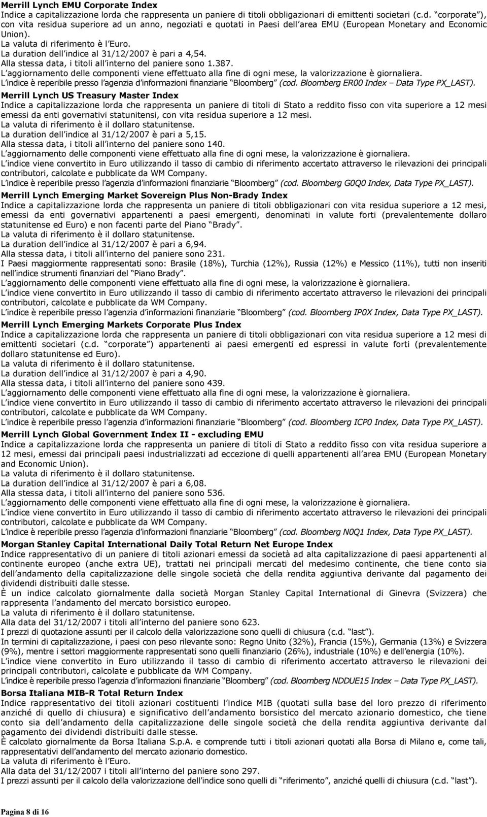 Bloomberg ER00 Index Data Type PX_LAST).