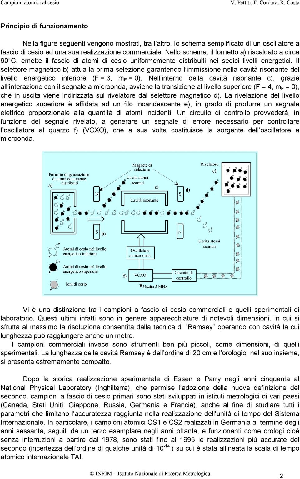 Il selettore magnetico b) attua la prima selezione garantendo l immissione nella cavità risonante del livello energetico inferiore (F = 3, m F = 0).