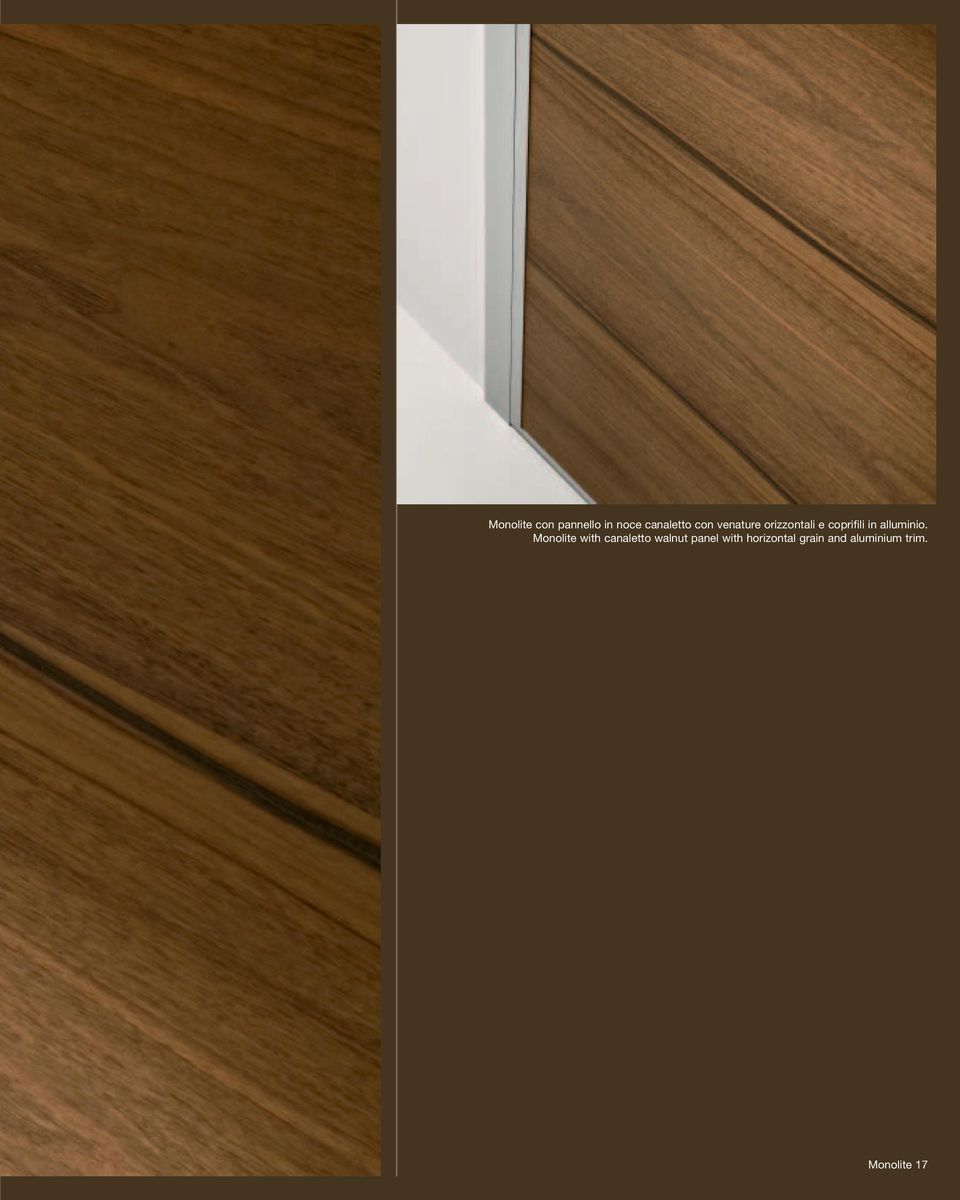 Monolite with canaletto walnut panel with