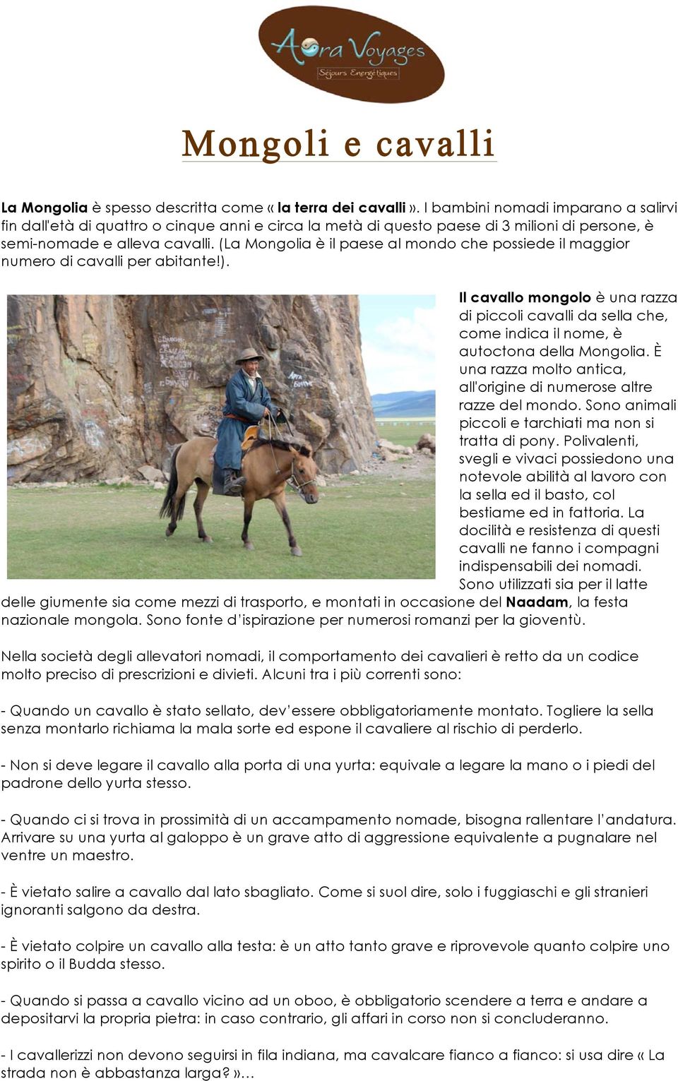 (La Mongolia è il paese al mondo che possiede il maggior numero di cavalli per abitante!).