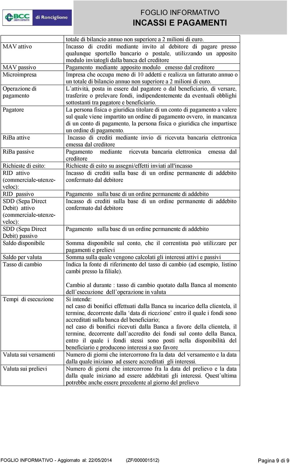 Incasso di crediti mediante invito al debitore di pagare presso qualunque sportello bancario o postale, utilizzando un apposito modulo inviatogli dalla banca del creditore Pagamento mediante apposito