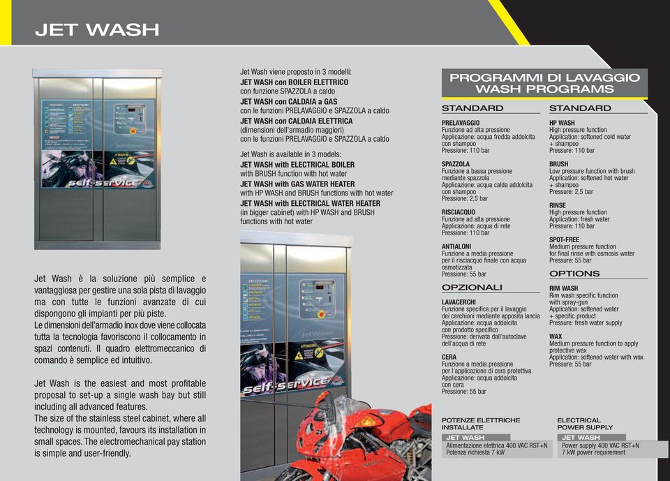 Jet Wash is the easiest and most profitable proposal to set-up a single wash bay but still including all advanced features.