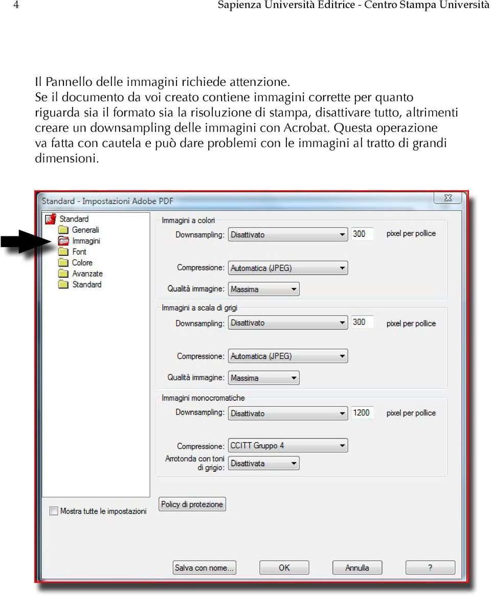 Se il documento da voi creato contiene immagini corrette per quanto riguarda sia il formato sia la