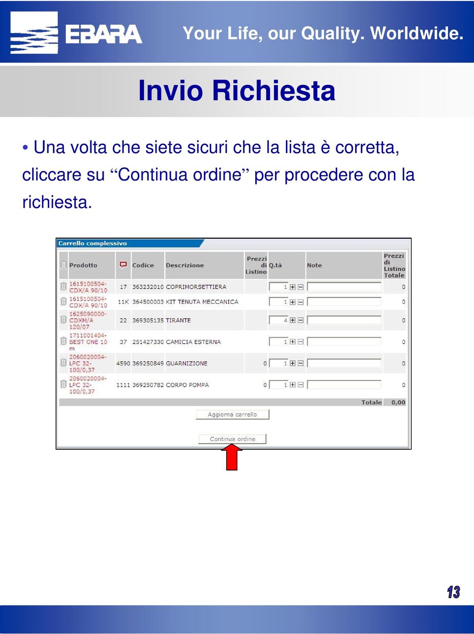 corretta, cliccare su Continua