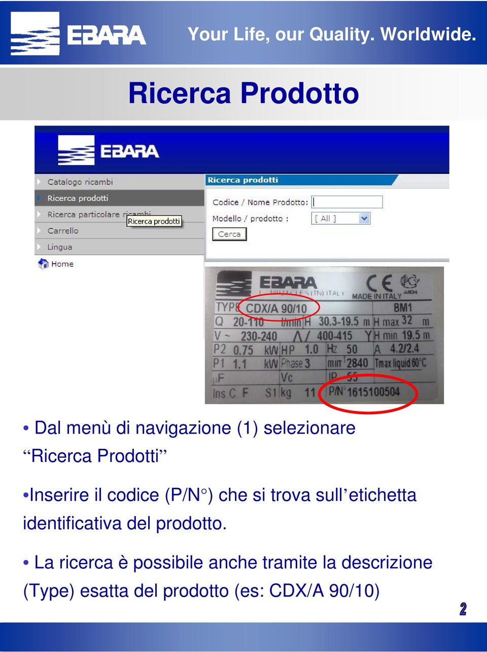 etichetta identificativa del prodotto.