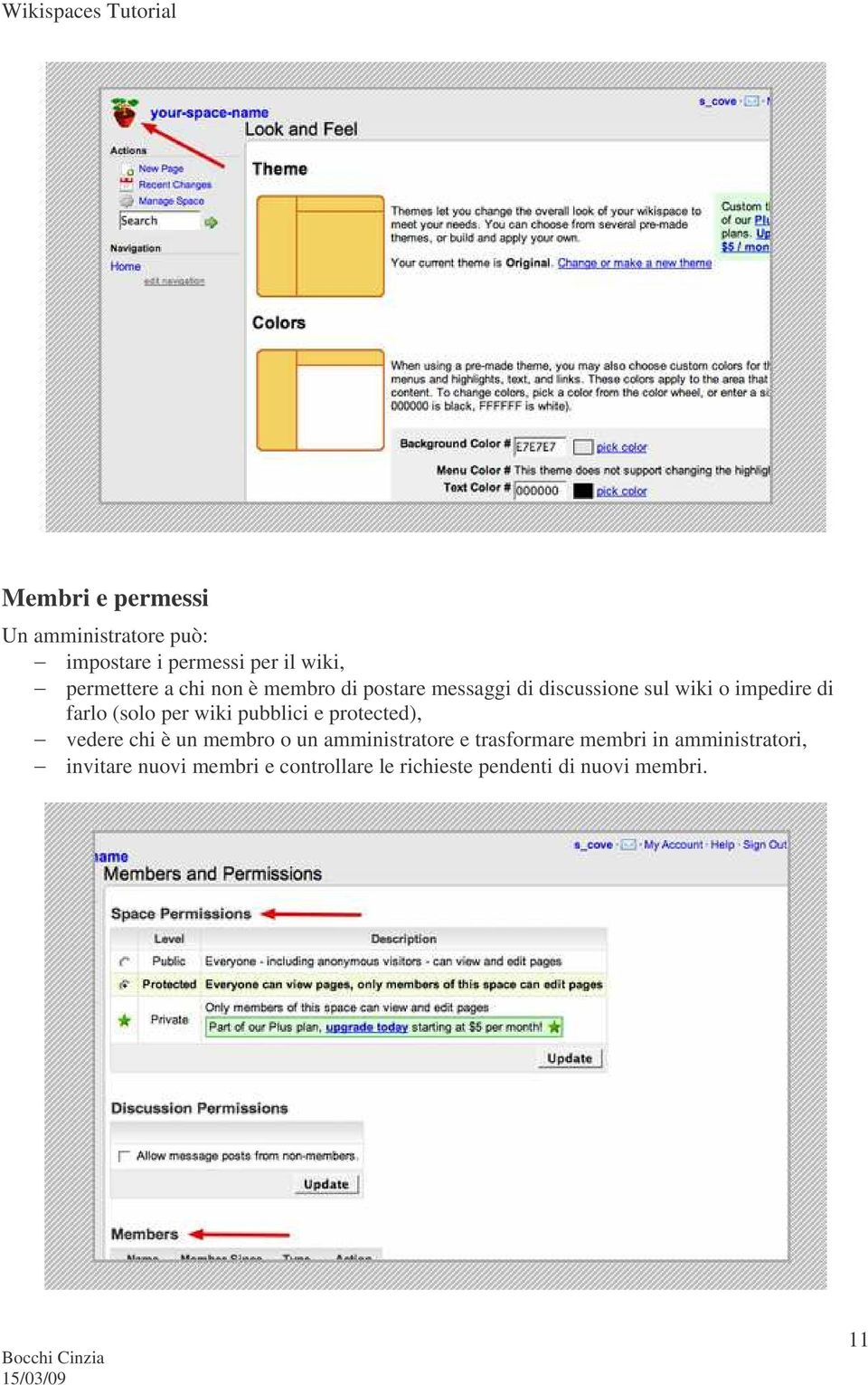 pubblici e protected), vedere chi è un membro o un amministratore e trasformare membri in