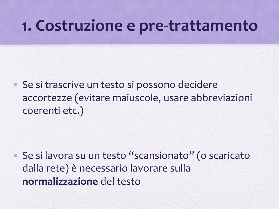 abbreviazioni coerenti etc.