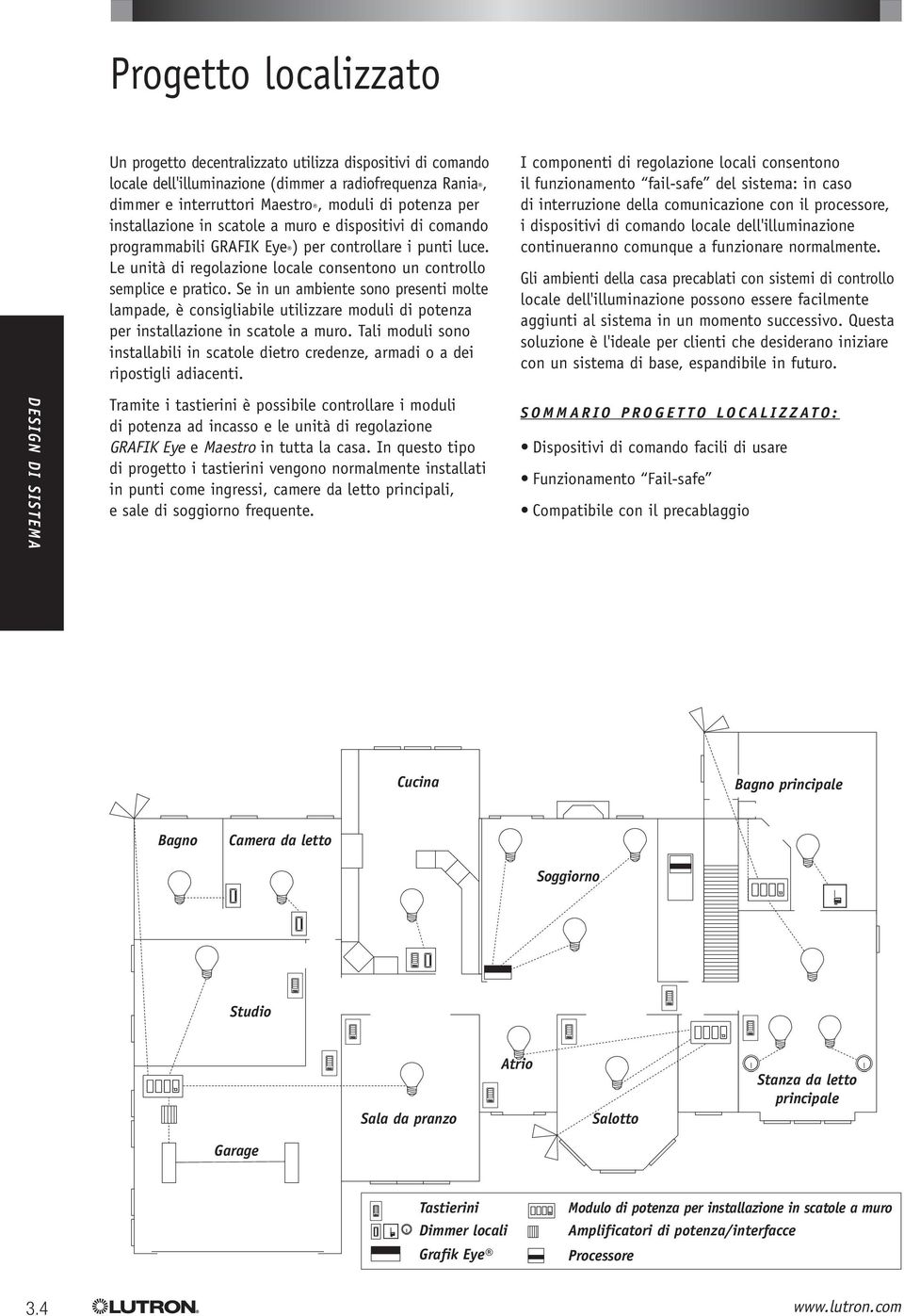 Se in un ambiente sono presenti molte lampade, è consigliabile utilizzare moduli di potenza per installazione in scatole a muro.