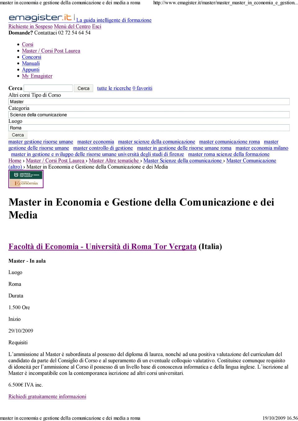 comunicazione Luogo Roma master gestione risorse umane master economia master scienze della comunicazione master comunicazione roma master gestione delle risorse umane master controllo di gestione