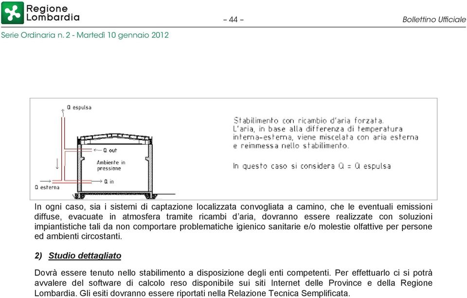 ambienti circostanti. 2) Studio dettagliato Dovrà essere tenuto nello stabilimento a disposizione degli enti competenti.