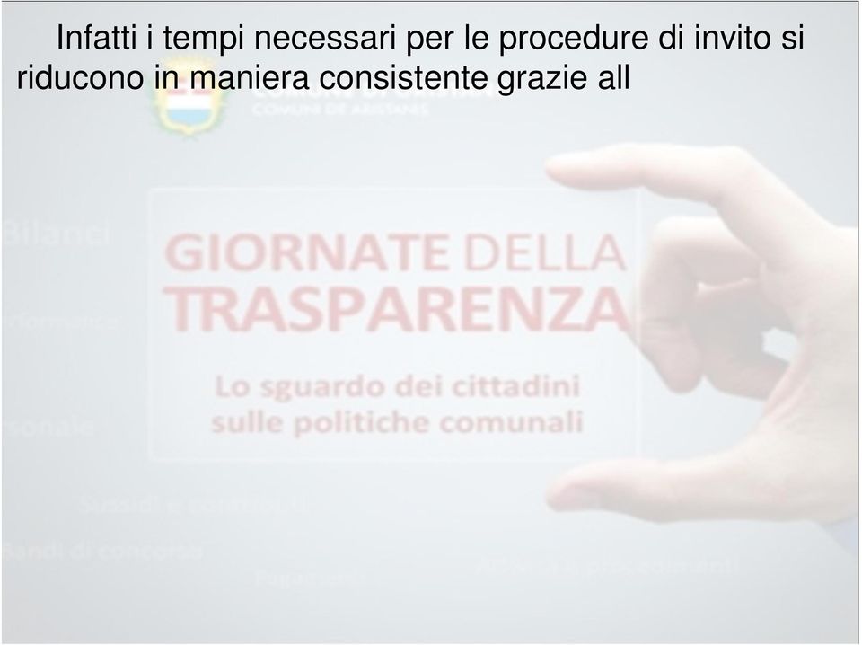 ritorno per dar corso alle fasi successive della procedura.