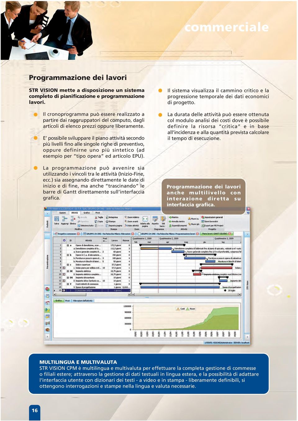 E possibile sviluppare il piano attività secondo più livelli fino alle singole righe di preventivo, oppure definirne uno più sintetico (ad esempio per tipo opera ed articolo EPU).