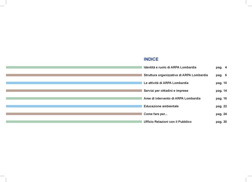 6 Le attività di ARPA Lombardia pag. 10 Servizi per cittadini e imprese pag.