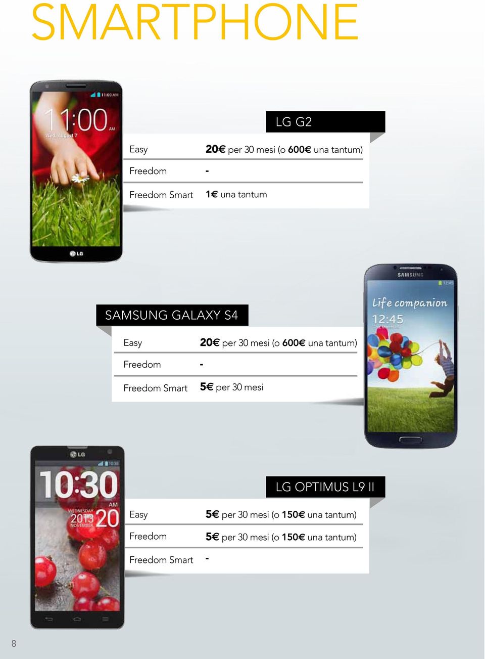 30 mesi (o 600 una tantum) - 5e per 30 mesi LG OPTIMUS L9 II Easy Freedom