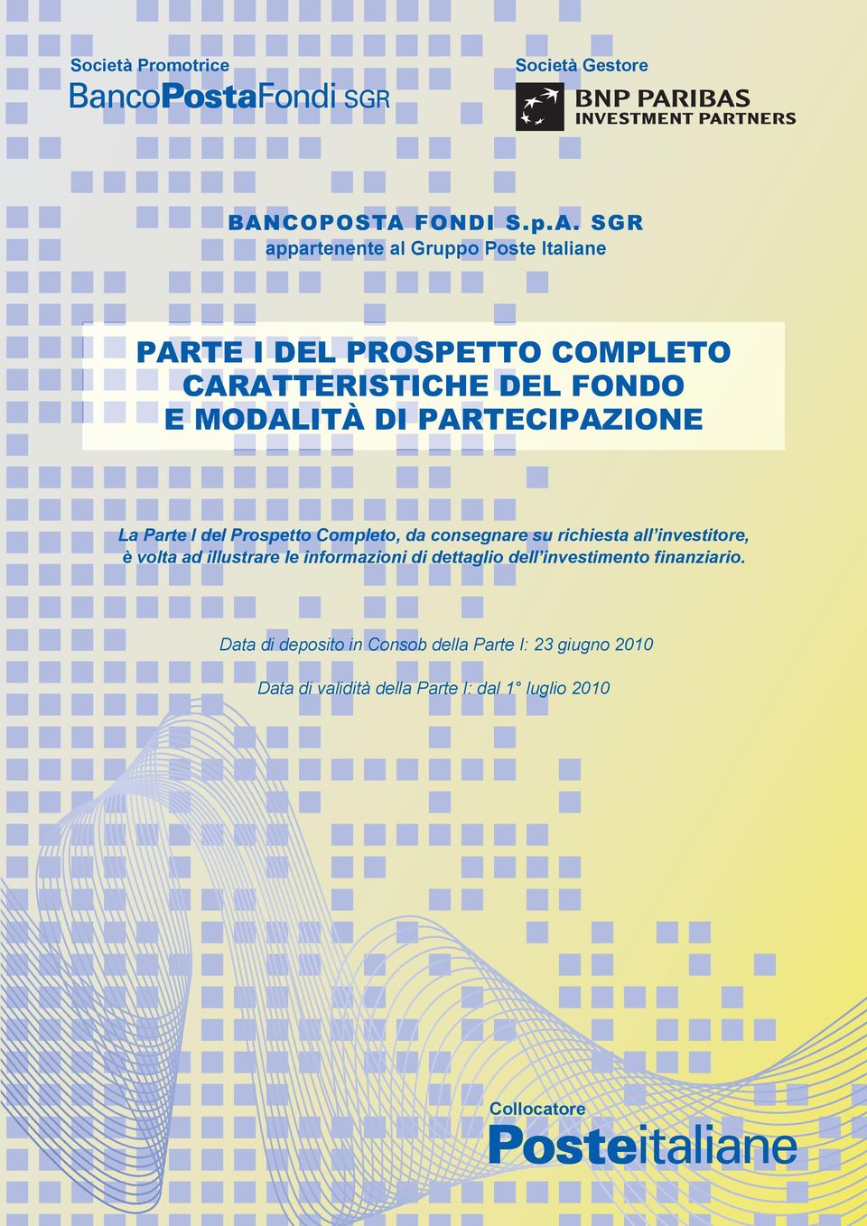 richiesta all investitore, è volta ad illustrare le informazioni di dettaglio dell investimento finanziario.