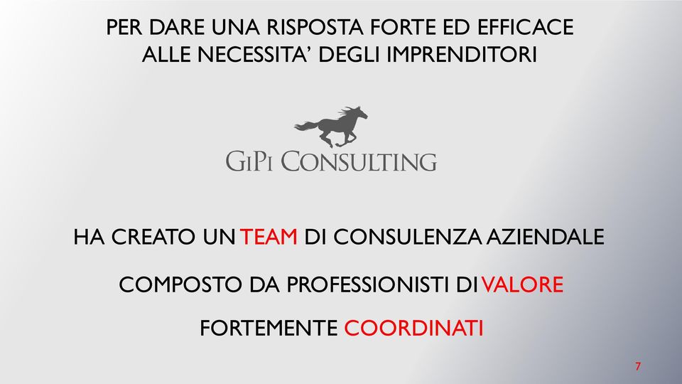 UN TEAM DI CONSULENZA AZIENDALE COMPOSTO DA