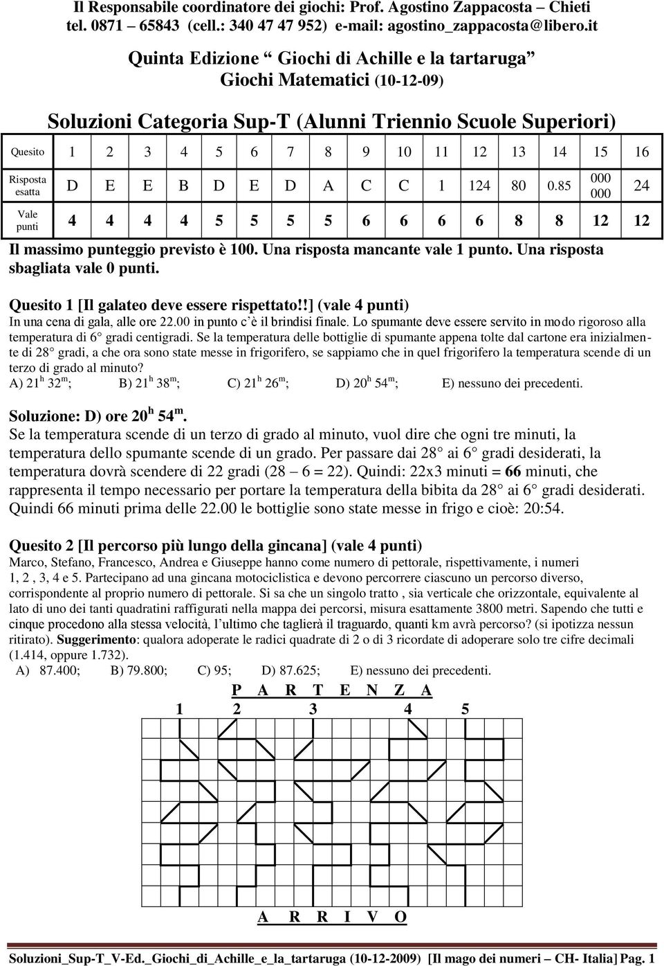 esatta D E E B D E D A C C 1 124 80 0.85 Vale punti 4 4 4 4 5 5 5 5 6 6 6 6 8 8 12 12 Il massimo punteggio previsto è 100. Una risposta mancante vale 1 punto. Una risposta sbagliata vale 0 punti.