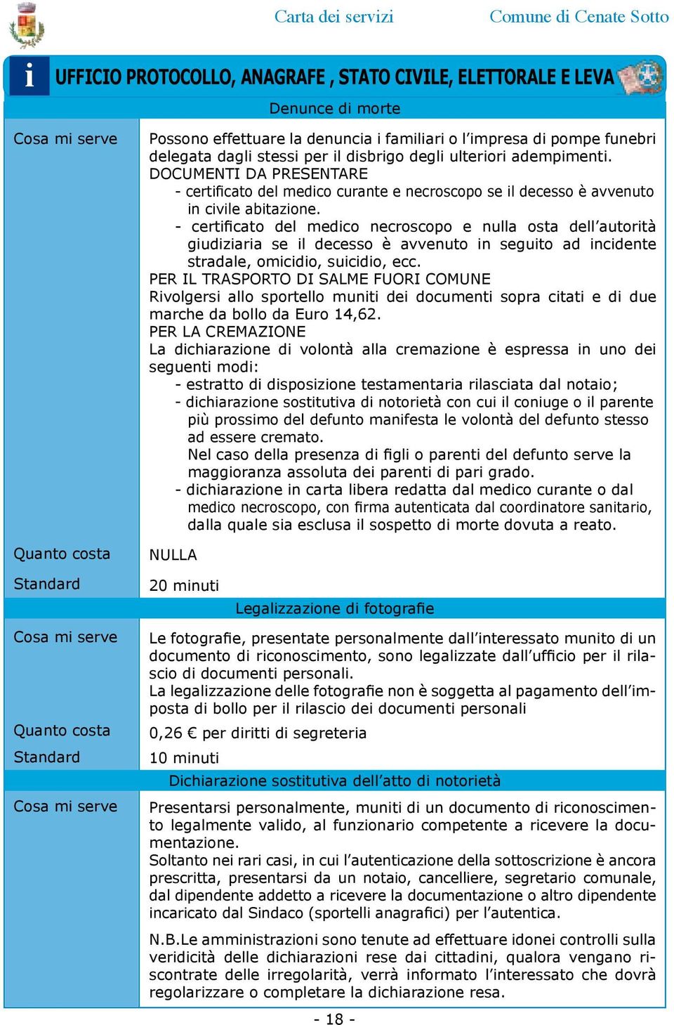 - certfcato del medco necroscopo e nulla osta dell autortà gudzara se l decesso è avvenuto n seguto ad ncdente stradale, omcdo, sucdo, ecc.