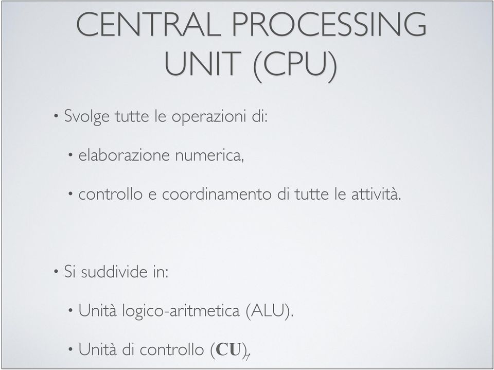 coordinamento di tutte le attività.