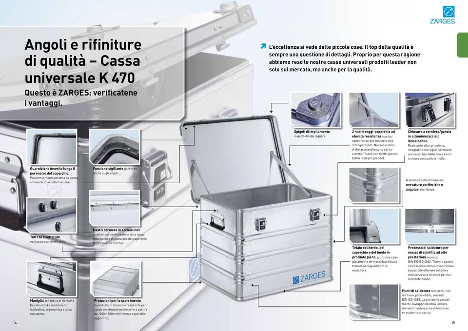 2 nastri reggi-coperchio ad elevata resistenza i cui lati sono trattati per resistere allo sfrangiamento. Nessun rischio di distacco anche sotto carico elevato.