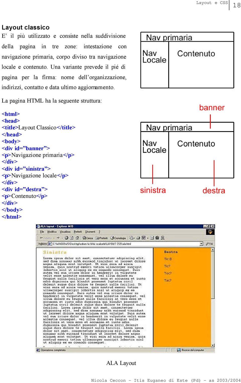 Una variante prevede il pié di pagina per la firma: nome dell organizzazione, indirizzi, contatto e data ultimo aggiornamento.