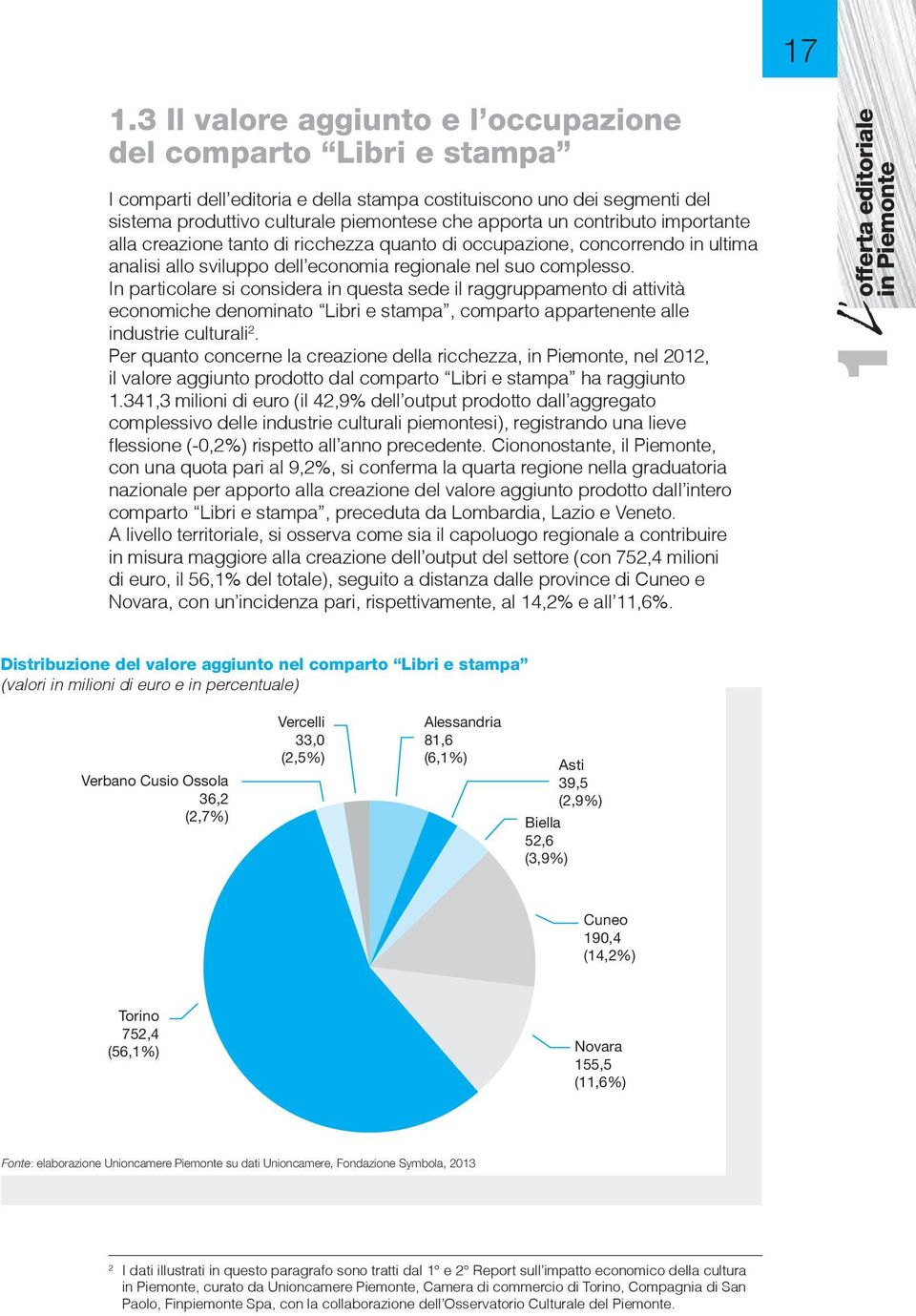 In particolare si considera in questa sede il raggruppamento di attività economiche denominato Libri e stampa, comparto appartenente alle industrie culturali 2.