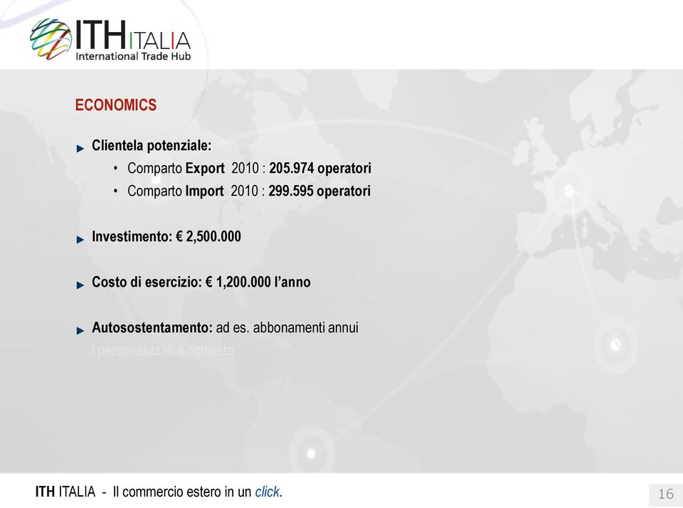 595 operatori Investimento: 2,500.