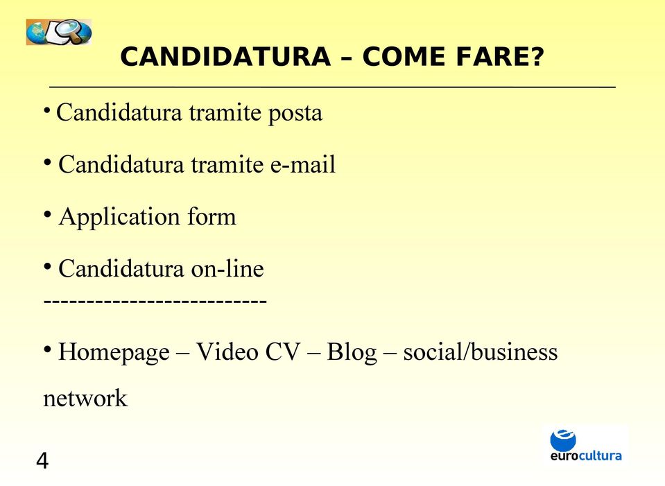 e-mail Application form Candidatura on-line