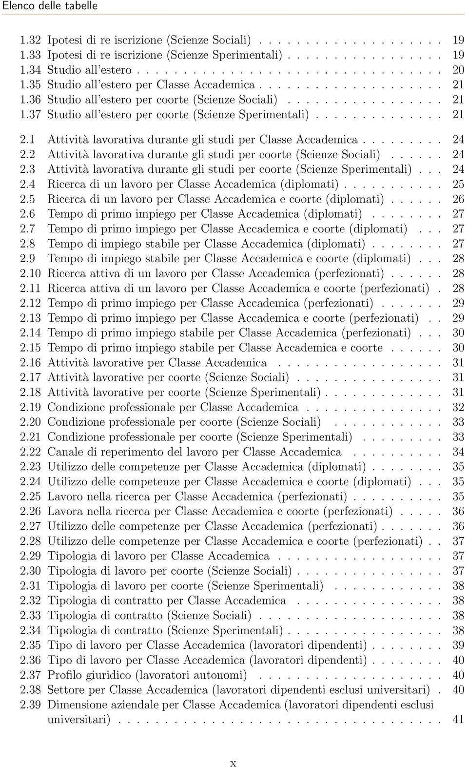 ............. 21 2.1 Attività lavorativa durante gli studi per Classe Accademica......... 24 2.2 Attività lavorativa durante gli studi per coorte (Scienze Sociali)...... 24 2.3 Attività lavorativa durante gli studi per coorte (Scienze Sperimentali).