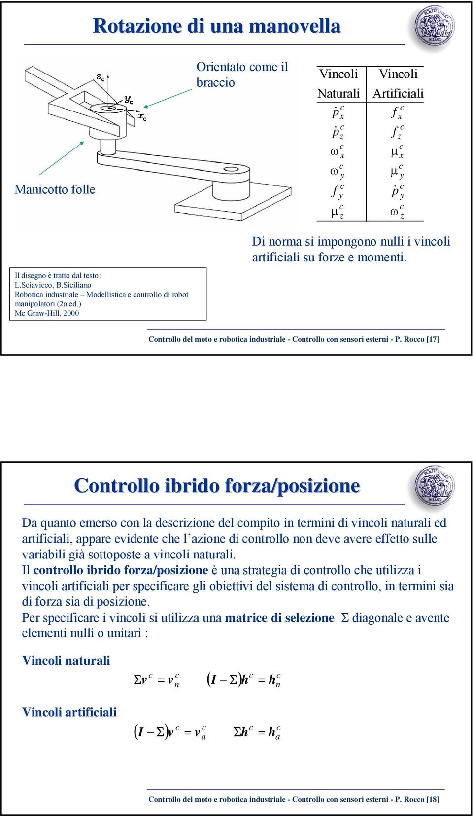 Controllo el moto e robotia inustriale - Controllo on sensori esterni - P.