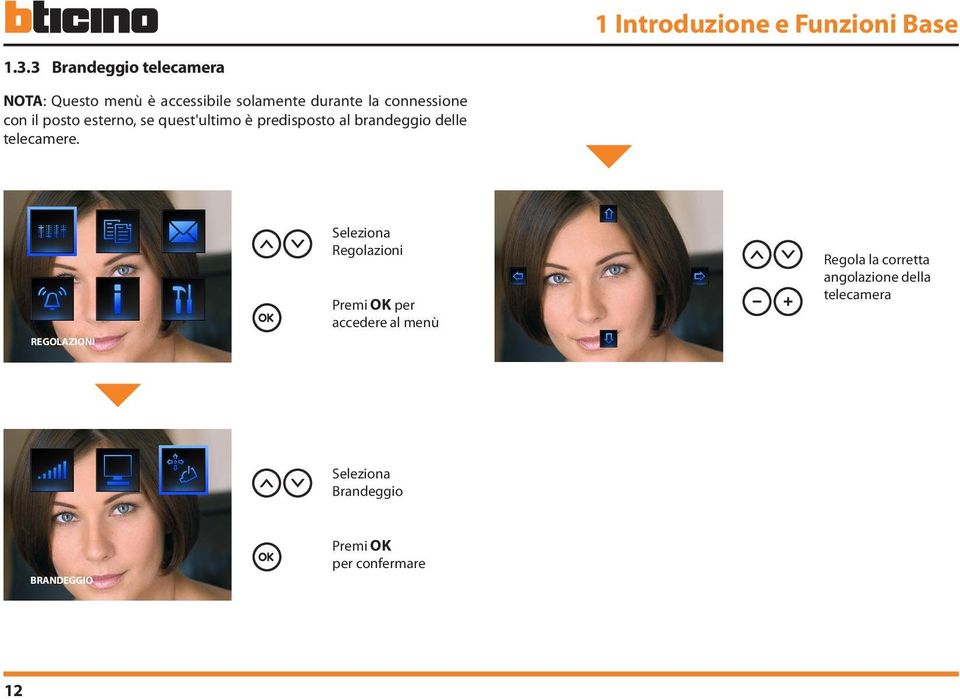 il posto esterno, se quest'ultimo è predisposto al brandeggio delle telecamere.