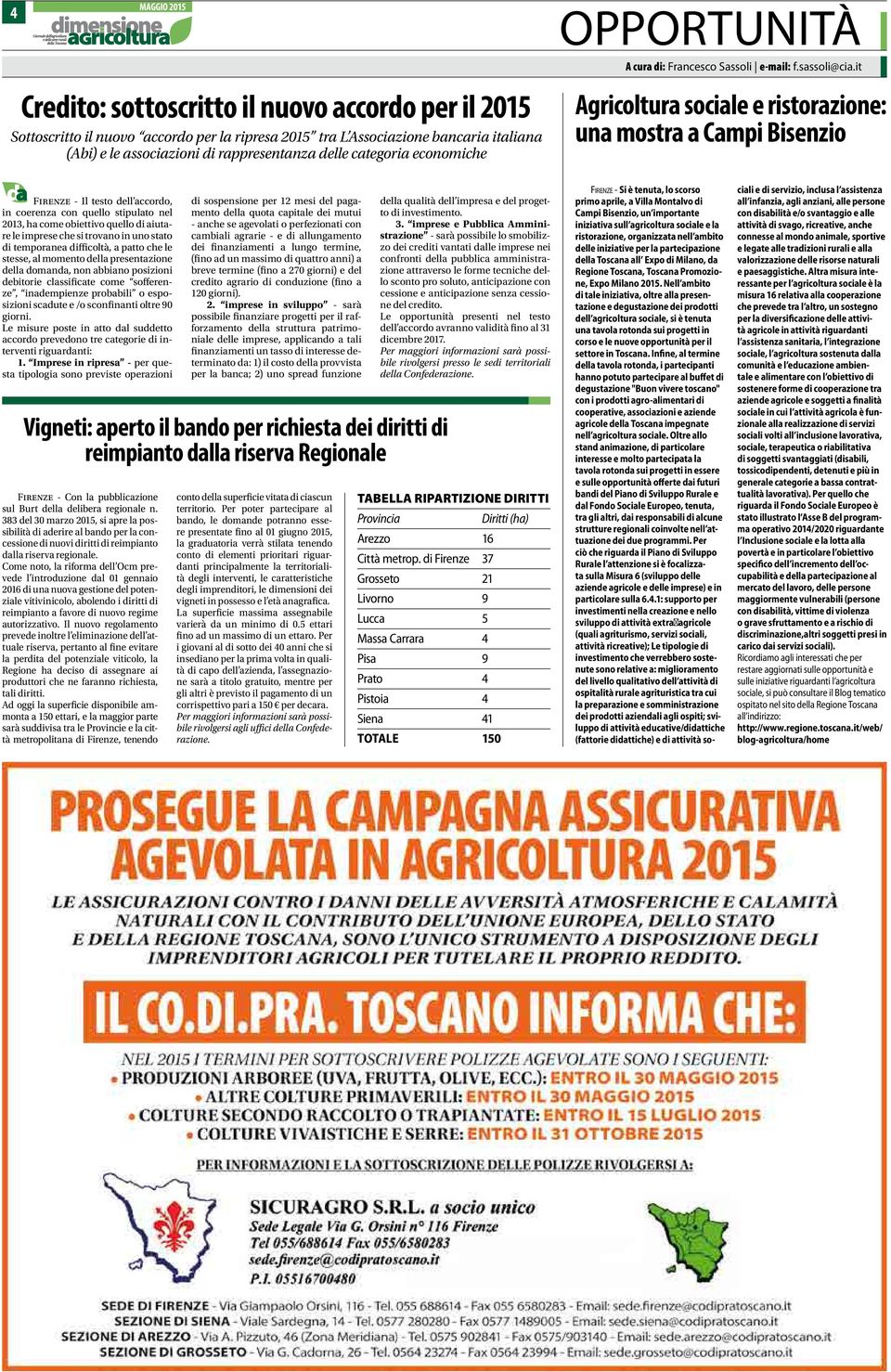 economiche Agricoltura sociale e ristorazione: una mostra a Campi Bisenzio Firenze - Il testo dell accordo, in coerenza con quello stipulato nel 2013, ha come obiettivo quello di aiutare le imprese