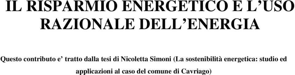 Nicoletta Simoni (La sostenibilità energetica: