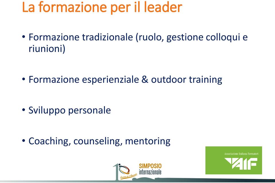 riunioni) Formazione esperienziale & outdoor