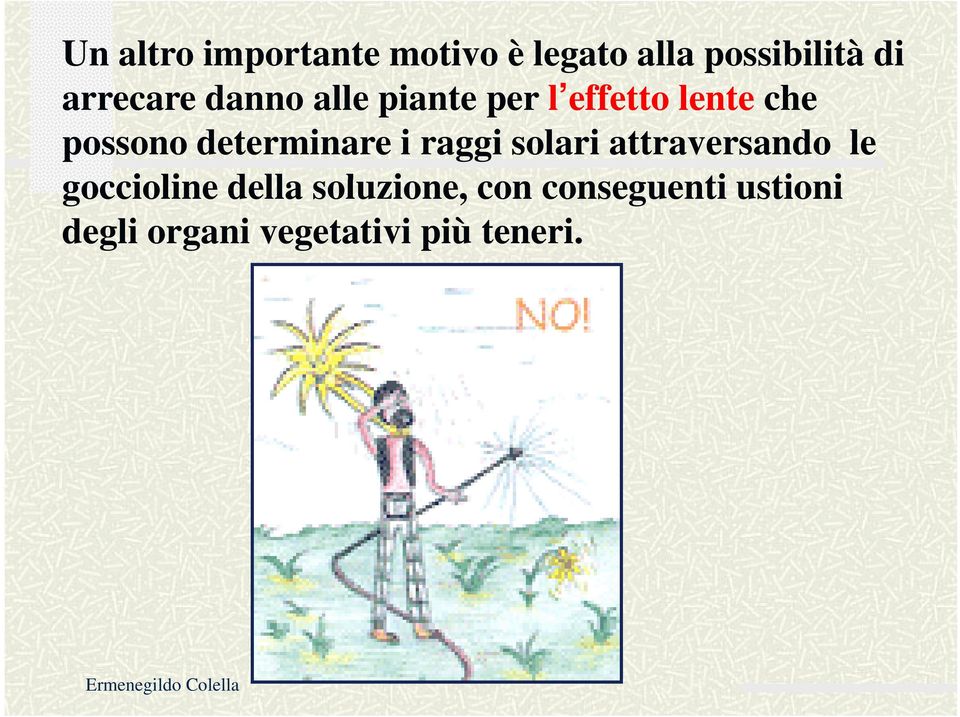 determinare i raggi solari attraversando le goccioline della