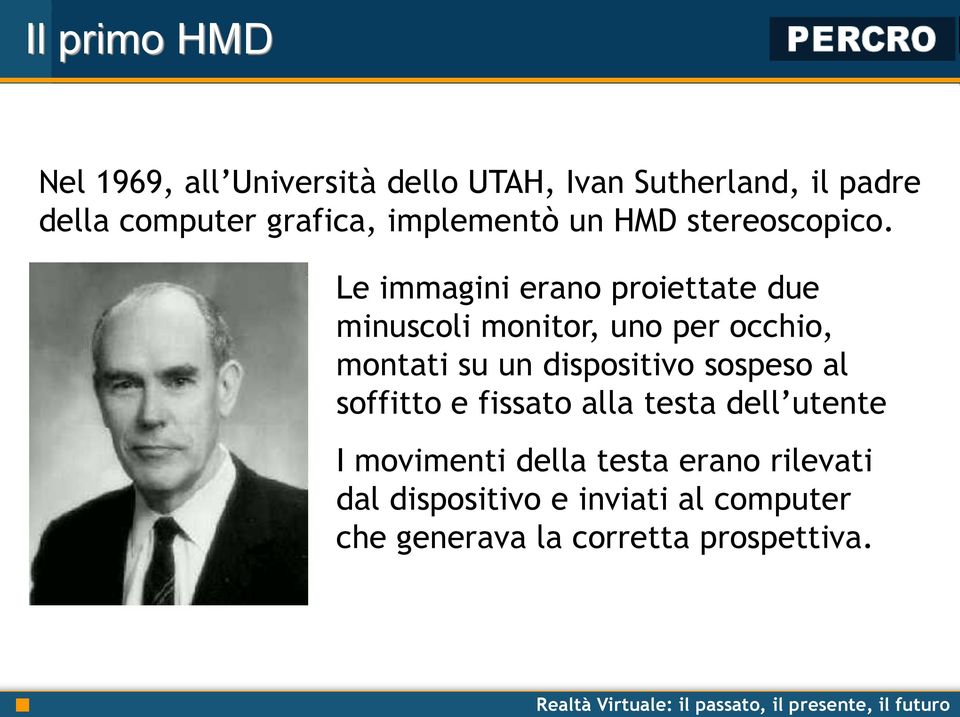 Le immagini erano proiettate due minuscoli monitor, uno per occhio, montati su un dispositivo