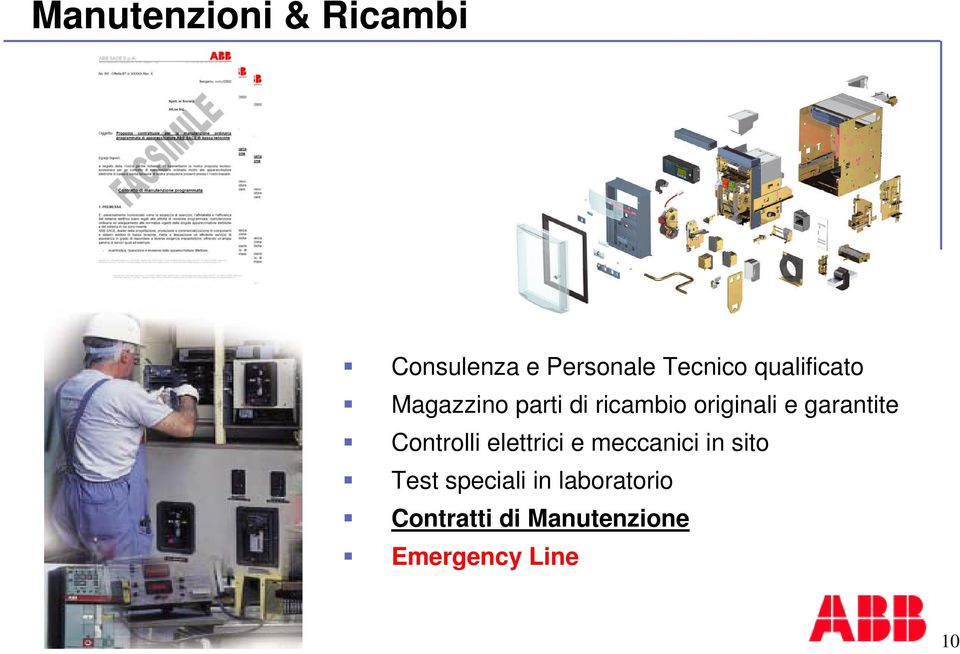 garantite Controlli elettrici e meccanici in sito Test