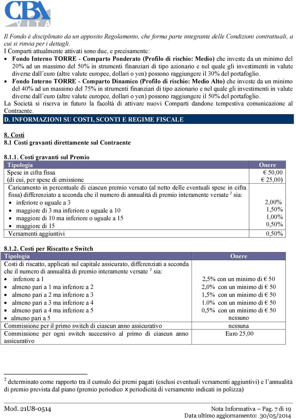 finanziari di tipo azionario e nel quale gli investimenti in valute diverse dall euro (altre valute europee, dollari o yen) possono raggiungere il 30% del portafoglio.