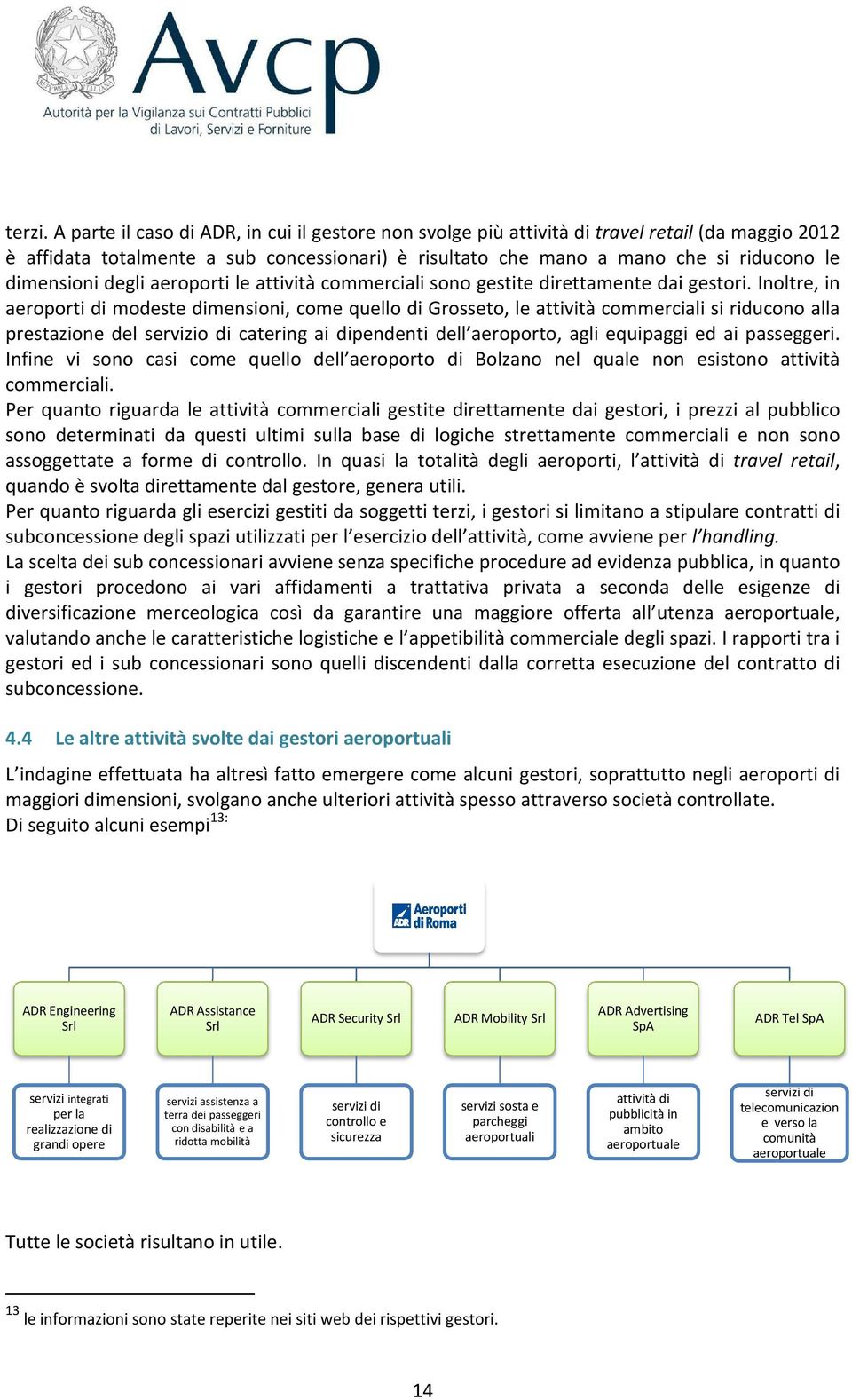 degli aeroporti le attività commerciali sono gestite direttamente dai gestori.