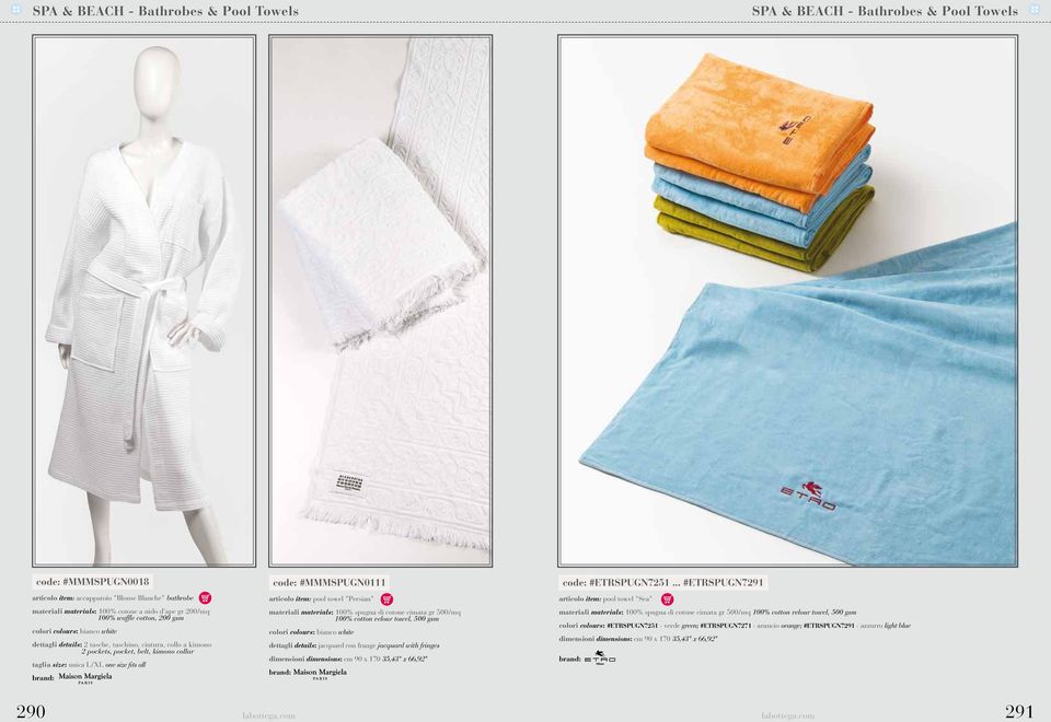 brand: code: #MMMSPUGN0111 pool towel "Persian" materiali materials: 100% spugna di cotone cimata gr 500/mq 100% cotton velour towel, 500 gsm colori colours: bianco white dettagli details: jacquard