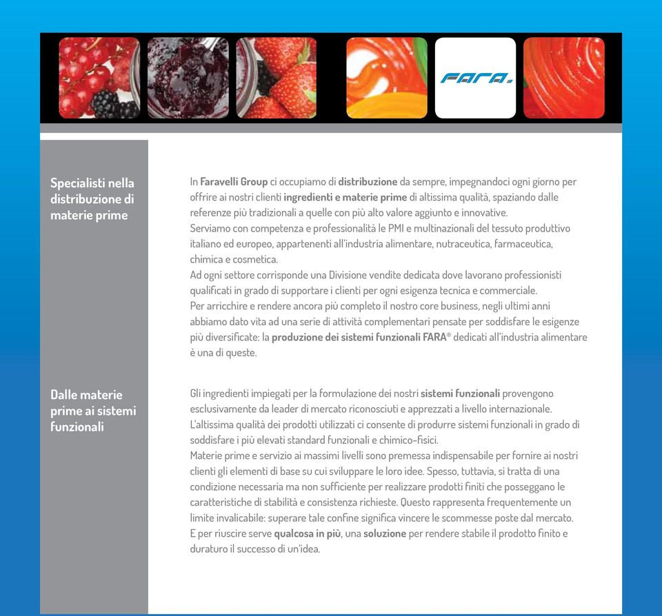 Serviamo con competenza e professionalità le PMI e multinazionali del tessuto produttivo italiano ed europeo, appartenenti all industria alimentare, nutraceutica, farmaceutica, chimica e cosmetica.