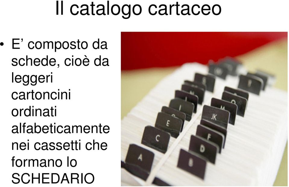 cartoncini ordinati