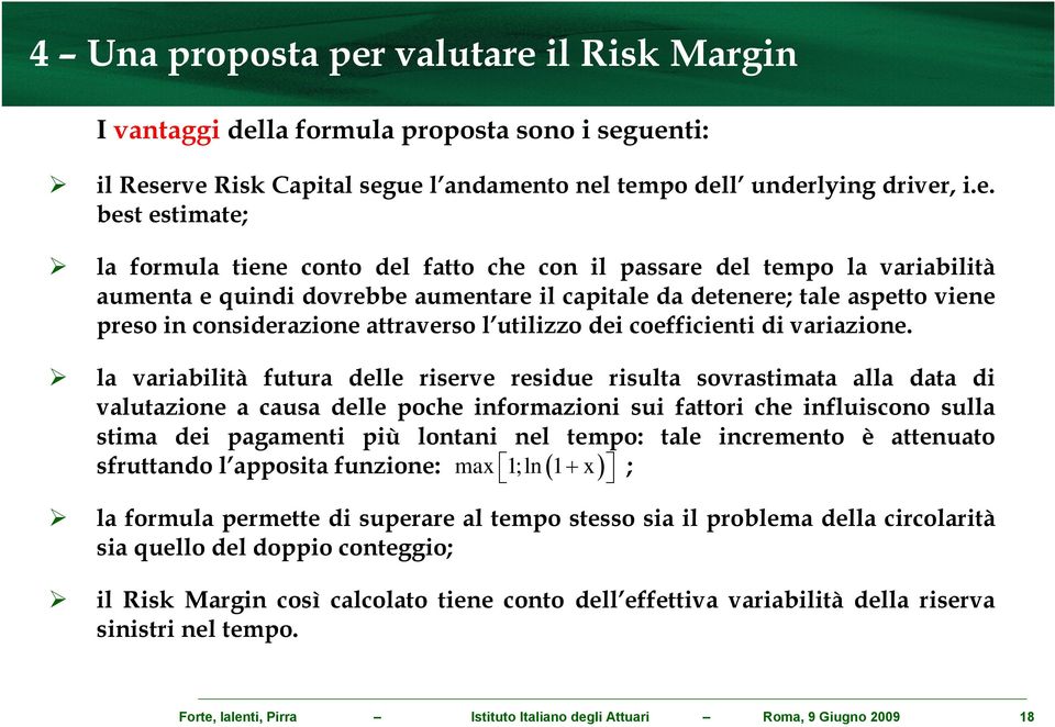 il Risk Margin I vantaggi del