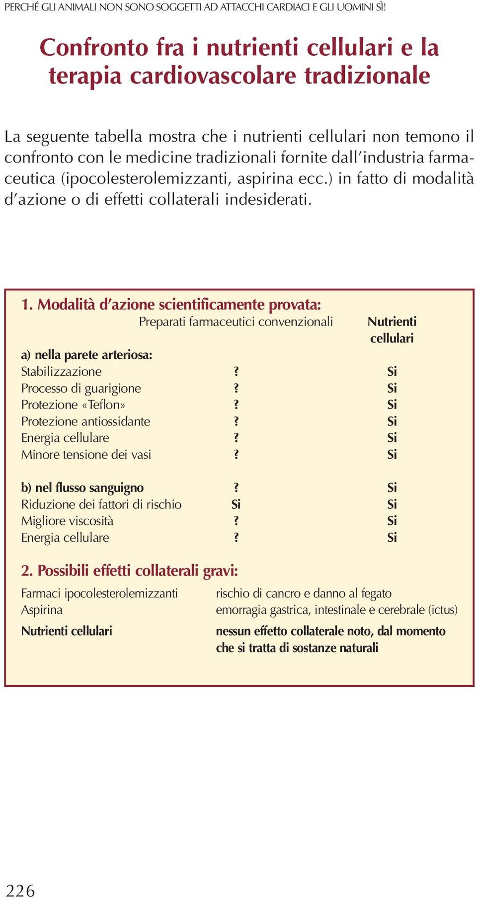 industria farmaceutica (ipocolesterolemizzanti, aspirina ecc.) in fatto di modalità d azione o di effetti collaterali indesiderati. 1.