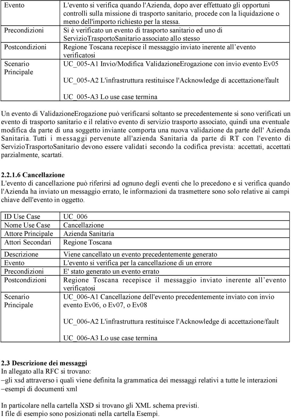 Sì è verificato un evento di trasporto sanitario ed uno di ServizioTrasportoSanitario associato allo stesso Regione Toscana recepisce il messaggio inviato inerente all evento verificatosi UC_005-A1