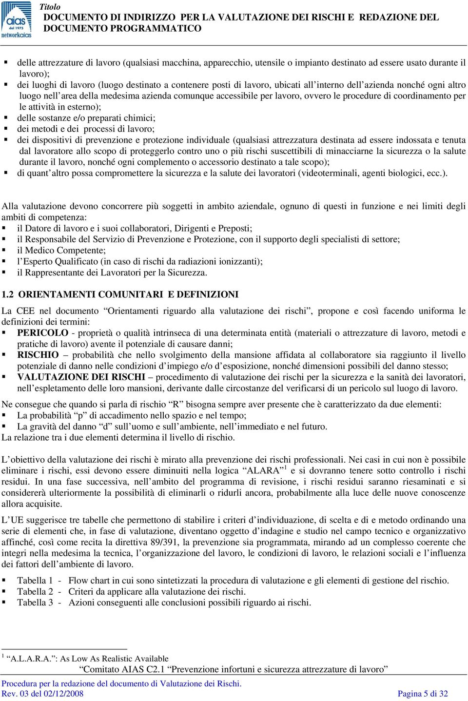 sostanze e/o preparati chimici; dei metodi e dei processi di lavoro; dei dispositivi di prevenzione e protezione individuale (qualsiasi attrezzatura destinata ad essere indossata e tenuta dal