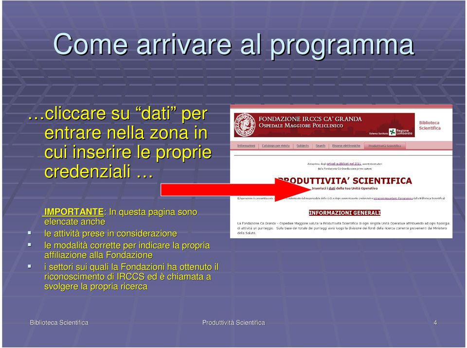 modalità corrette per indicare la propria affiliazione alla Fondazione i settori sui quali la