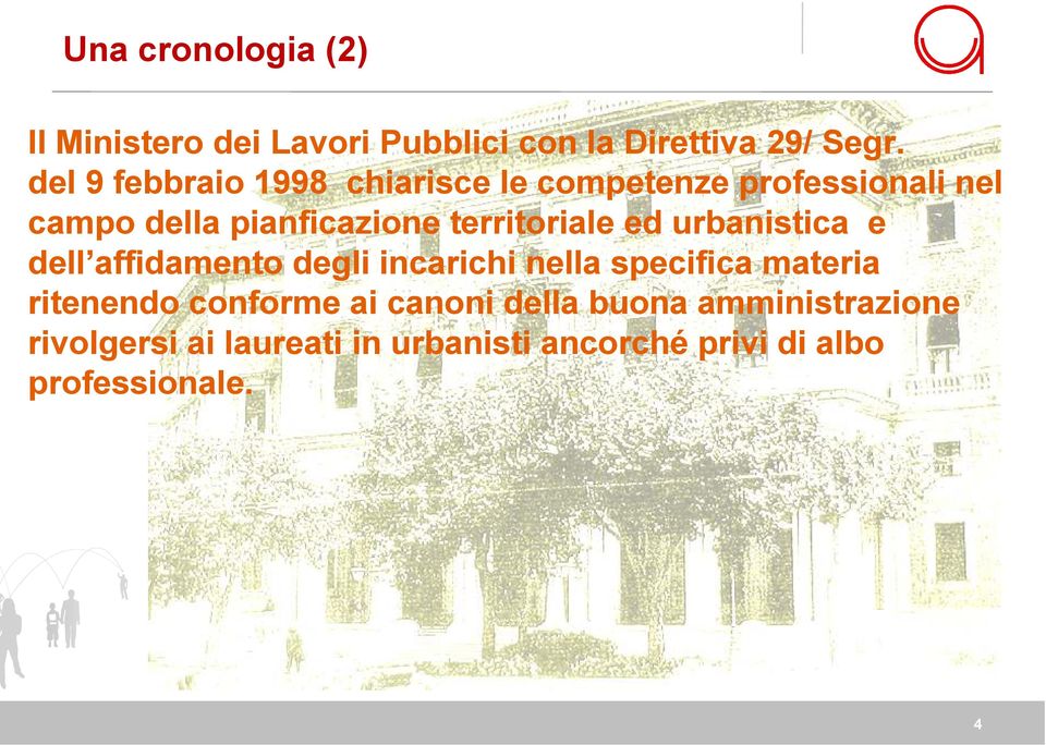 territoriale ed urbanistica e dell affidamento degli incarichi nella specifica materia ritenendo